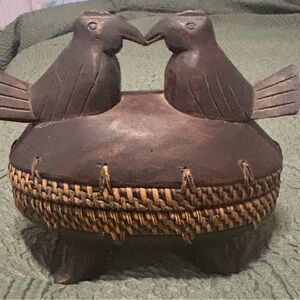 Artisan Dual Bird Brown Decorative Accent